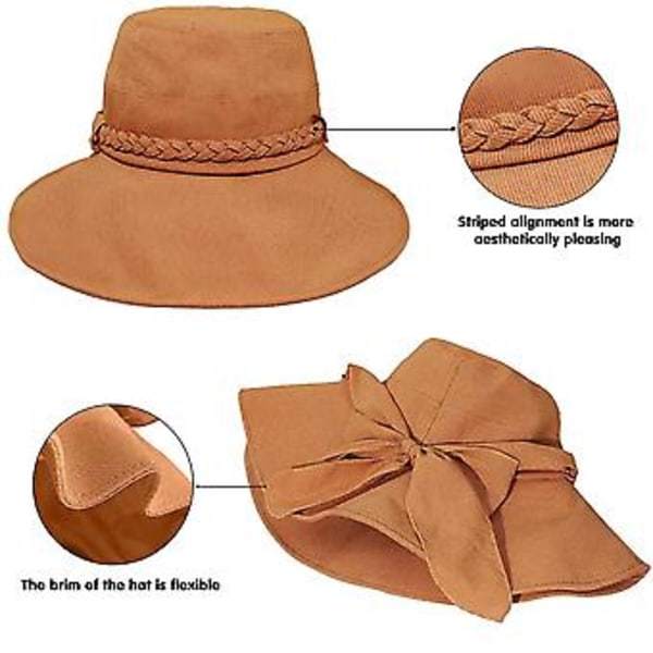 Breda Solhattar för Kvinnor Dubbelsidiga Bucket Hats Hopfällbar Solskärm för Kvinnor
