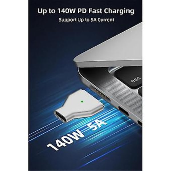 140 W USB C - magneettinen 3 -lataussovitin, yhteensopiva Pro 2023:lle (m2, 14/16 tuumaa), 2022:lle (m2)