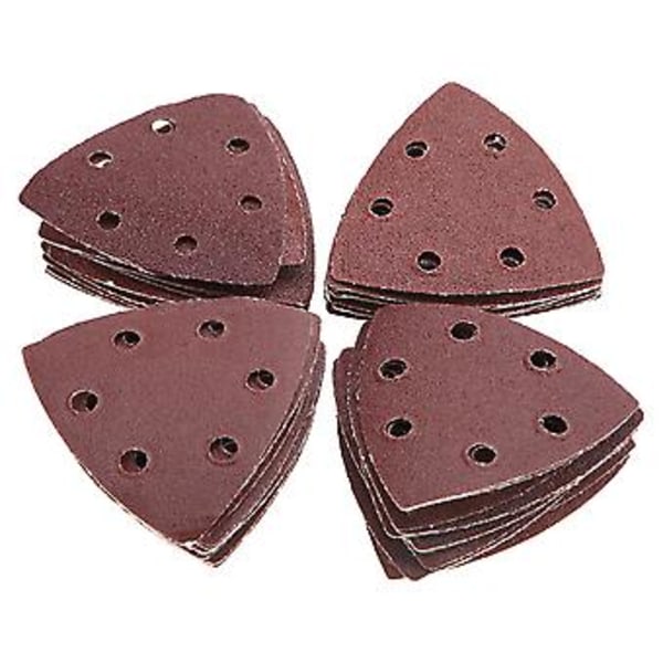 50 st Triangulärt Slippapper Set, Korn Sanderslipning & Poleringspapper Pads, Hållbara Mångsidiga Slipverktyg för Trä, Metall & Färg
