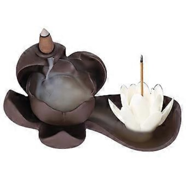 Elegant Lotus Røgelsesbrænder Holder Keramisk Røgelseskar Håndværk Aromaterapi til Boligindretning Kontor A