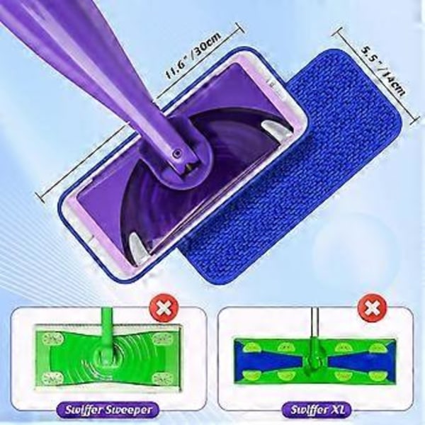 7-pack Blå Swiffer WetJet Återanvändbara Moppdynor Kompatibelt Spraymopp-kit, Våtdynor Refill Kraftiga Tvättbara Moppdukar Ersättningar för Vått och Torrt