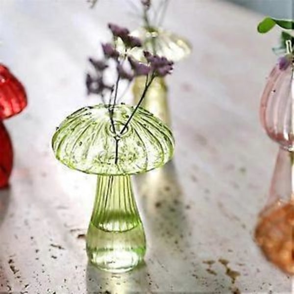 Svamp Glasvas Växt Hydroponisk Vas Hem Konst Transparent Aromaterapiflaska Liten Vas Bordsblomdekoration, E