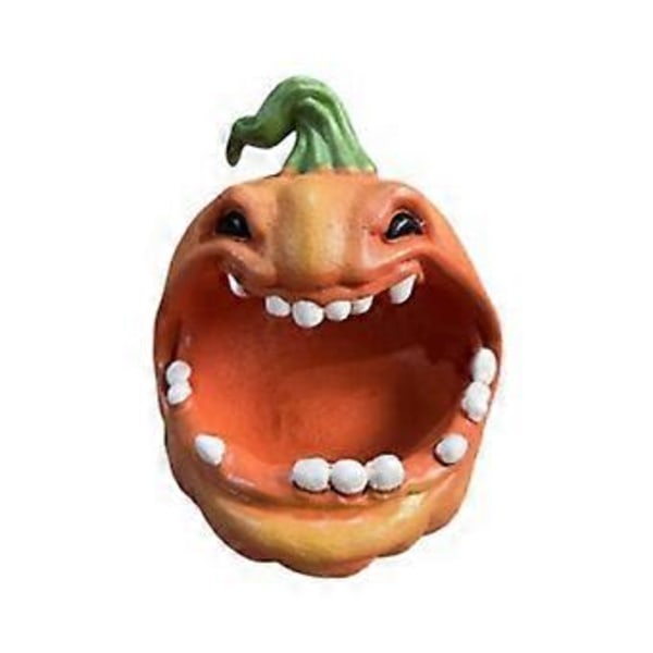 Halloween Gresskar Oppbevaringsboks Stor Munn Tegneserie Gresskar Resin Figur Smykker Nøkler Beholder Skrivebord Dekorasjoner B