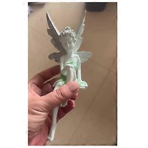 Harpiks Håndværk, Blomsterfe Havepynt, Turek Siddende Fe Statue