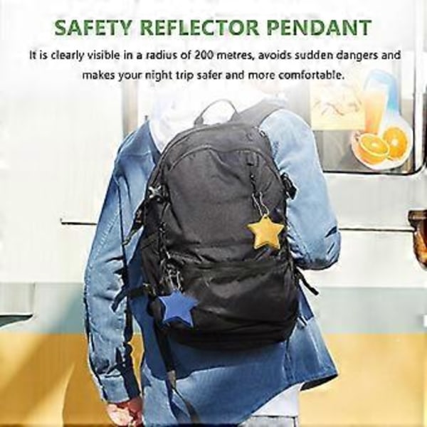 26 Stycken Säkerhetsreflexhängen för Barn, Stjärnformade Reflexer för Skolväska, Ryggsäck, Cykling, Promenader, Löpning