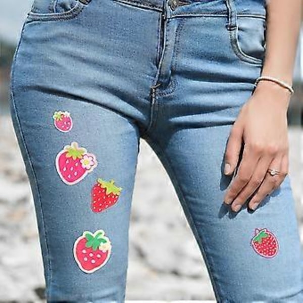 12 stk. jordbærtema mønster patches tøj patches tøj taske dekorationer