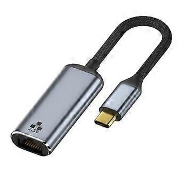 Gigabit Ethernet LAN Nettverksadapter RJ45 2500Mbps Ethernet til USB C Type-C Kobling for Laptop Telefon Hot-swappable