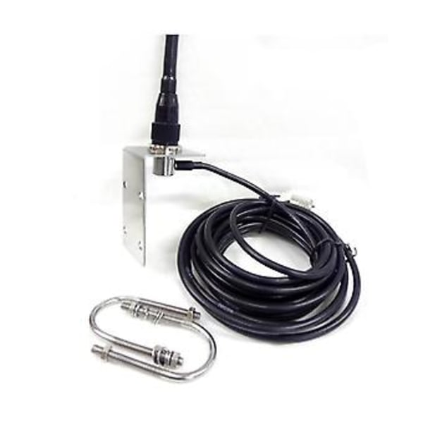 VHF Marinantenn 156-163MHz Vattentät Gummi Mastantenn Med 5m RG-58 Kabel För Båt Segelbåt Y