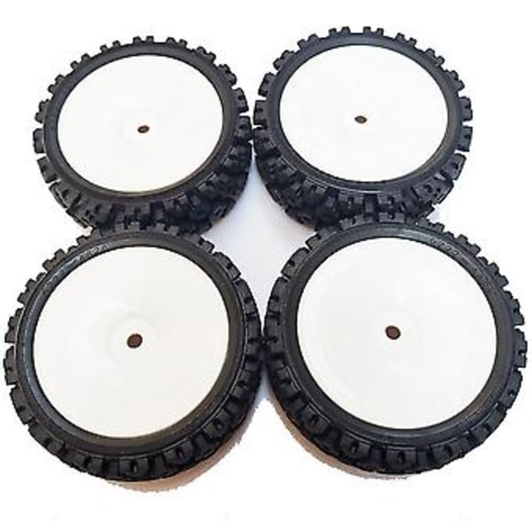 4 stk 70mm 1/10 Rc Offroad Buggy Bil Gummidekk Hjul Dekk Front For Tt01 Tt02 Xv01 Lc Racing P