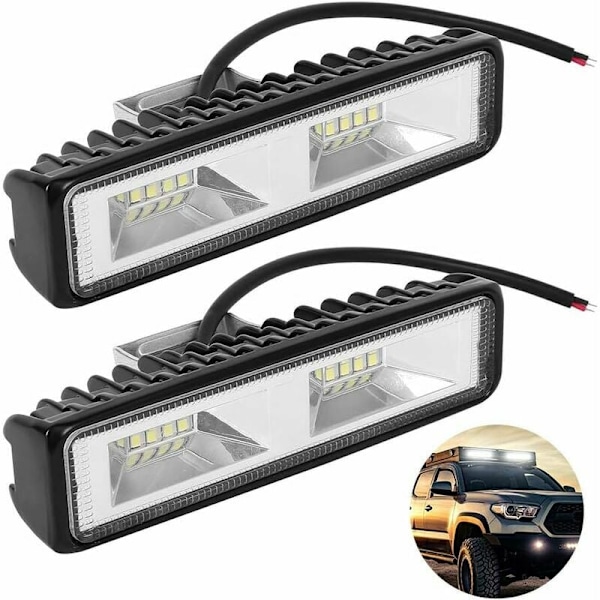 2 stk LED arbeidslys, LED arbeidslys for kjøretøy Båt Bil SUV ATV 48W 12-30V