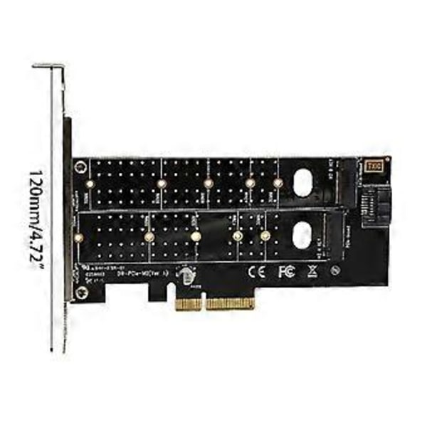 PCIe til M.2 NVMe SSD NGFF Understøtter M-Key/B-Key Dual-Port Adapter Understøtter 30-110m