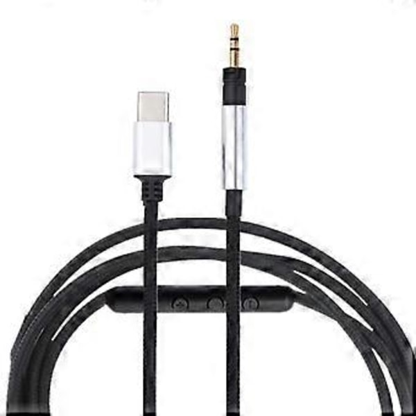 USB Type C 2,5 mm:n korvaava jatkojohto Momentum/Momentum 2.0 Over On Ear -kuulokkeille mikrofonilla