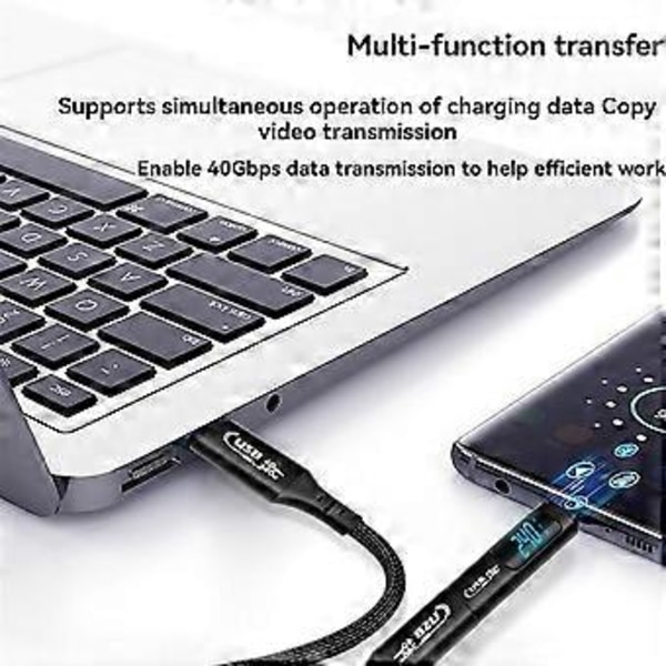 USB C OTG -sovitin Type C - USB Type-C 40Gbps 240W Digitaalinen näyttö OTG -sovitin Tiedonsiirtoadapteri Harmaa