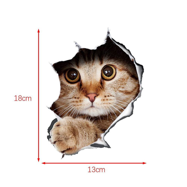 3d Stereo Cat Irrotettavat Autotarrat Anime Hauskat Koristeilut Kissanpentu Tarrat Auton muotoilutarrat 13*18cm