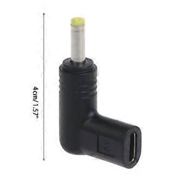 Laptop Strømlader Adapter Kobling Type-C Hunn til DC Hann Jack 4.0x1.7mm 90 Graders Plugg Konverter