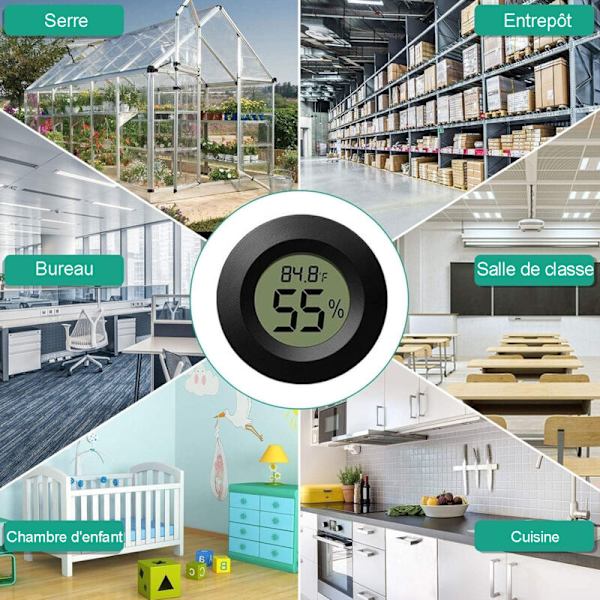 6-pack digital hygrometer termometer LCD-skärm fuktighetsmätare för luftfuktare avfuktare växthus källare barnrum hygrometer, termometer