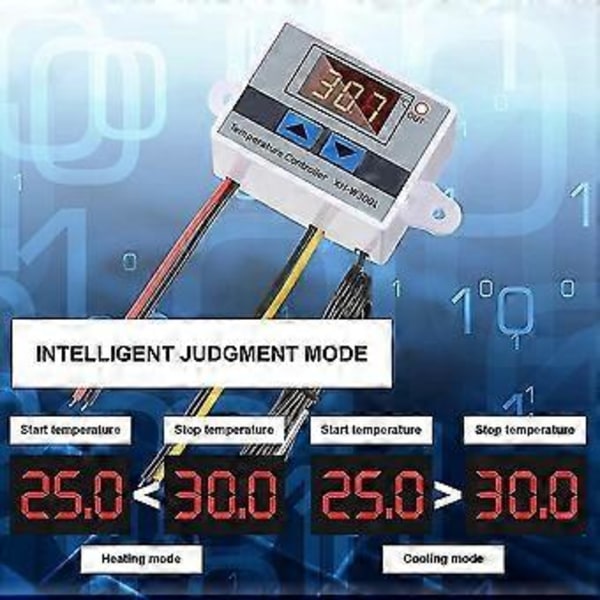 4st Xh-w3001 Digital Temperaturkontrollmodul Termostatbrytare Vattentät Sond Elektronisk Th