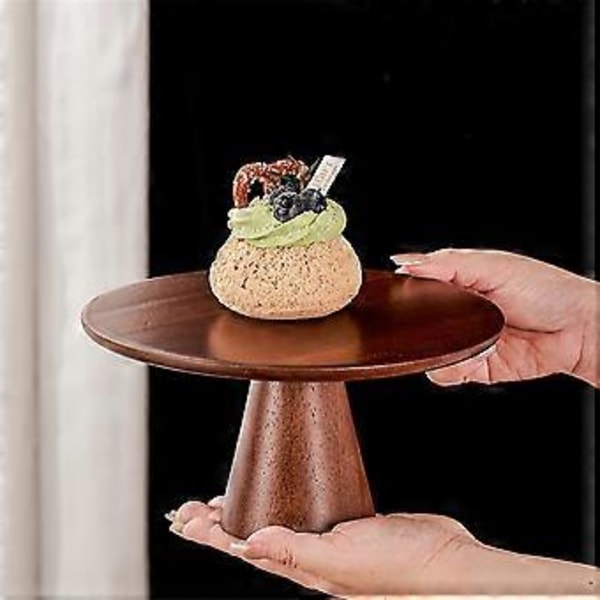 Elegant Træ Kageopsats - Høj Fod Dessert Display Tallerken til Kager Cupcakes og Bagværk Perfekt til Bryllupper