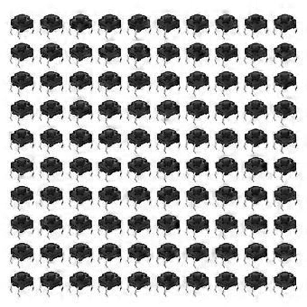 100 stk. Taktil Trykknap Vandtæt Elektronisk Lys Berørings Patch 6 6 x 6 x 5mm