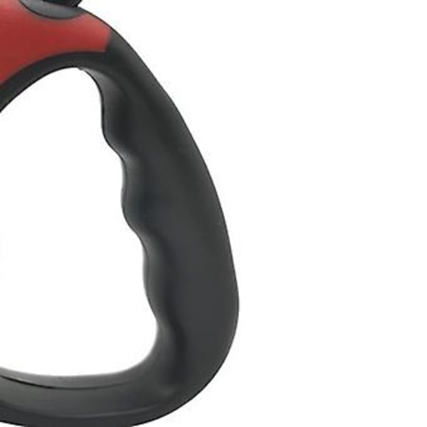 Uttrekkbart kjæledyrbånd med knappkontroll, ergonomisk håndtak, sikker hundebelt for katt kanin 5 meter rød