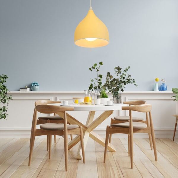 Modern hängande taklampa inomhus metall taklampa justerbar ljuskrona för kök loft restaurang gul