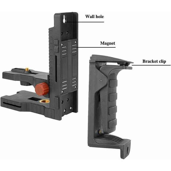 Laser Stand, Crosshair Laser Finjusteringsbeslag med Justerbar Klemme, Multifunktionel Magnetisk Drejelig Base, med 1/4'' Han- og 5/8'' Hungej