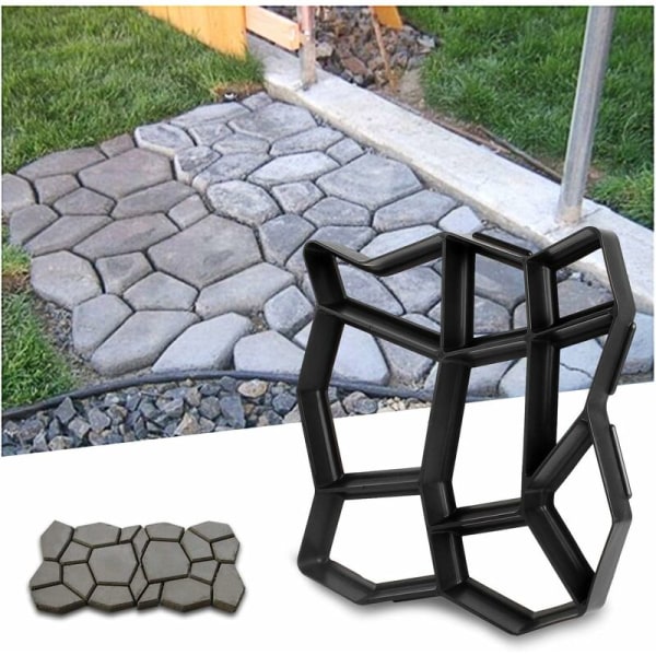 Betonform til fortov, formplader, forskalling, plastforme til betonplader til haven 42,5 x 42,5 x 4 cm