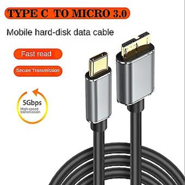 5gbps Usb Type C Til Micro-b 3.0 Kabel 3a Micro-b Ledning, 0.5m