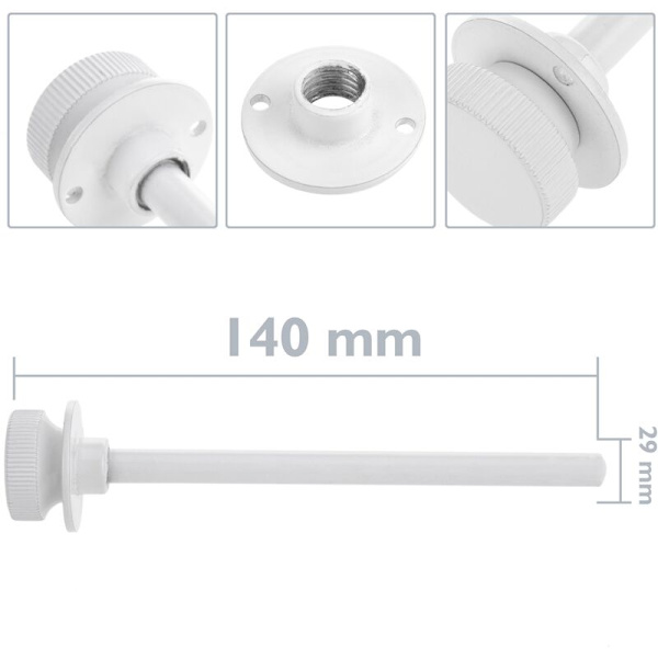 Lås for rulleskodde 14 cm i hvitt