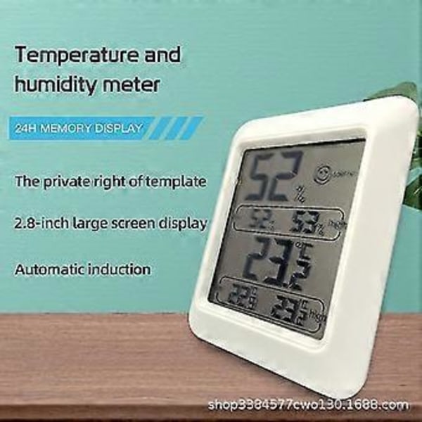 Digitalt Hygrometer Innendørs Termometer Romtermometer Og Fuktighetsindikator Med Fuktighets- Og Temperaturovervåker (67x78x22mm)