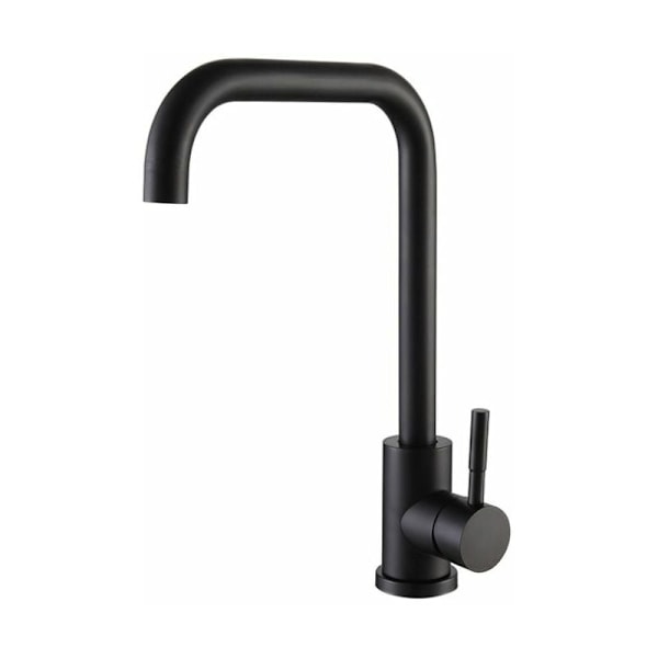 304 stainless steel simple cold elegant black seven-character piping black seven-character rotating kitchen faucet with activitydurable