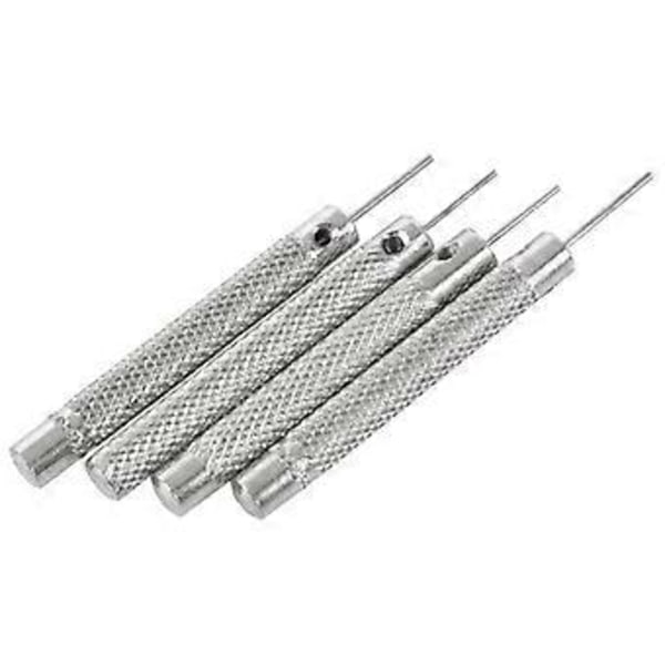 4 stk. Verktøy for reparasjon av klokker, stifteutdriver 0,7 mm/0,8 mm/0,9 mm/1,0 mm, urmaker, reim, armbånd, stålutdriver, lenke, stiftefjerner