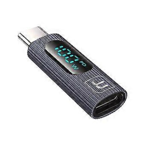USB C Adapter 100W Typ C Effektmätare Testare med Digital Display för , Pro, 15 Grå