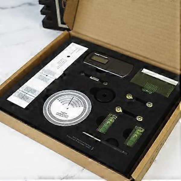 LP-vinyylilevyjen poimintakulman kalibrointilevy etäisyysmittari Protractor-säätöviivaintyökalu LCD-digitaalinen dynamometri
