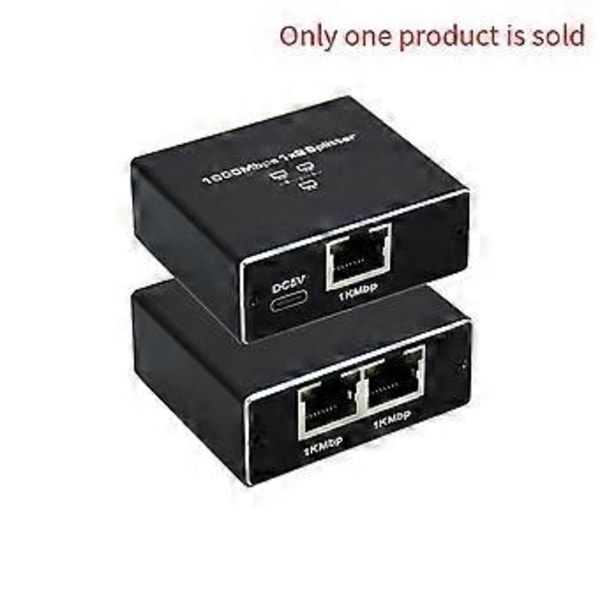 Gigabit Ethernet Splitter 1 in 2 Out, RJ45 Nätverksförlängare, 1000Mbps Internet Kabeldelare, för Cat5/5e/6/7/8 Kabel