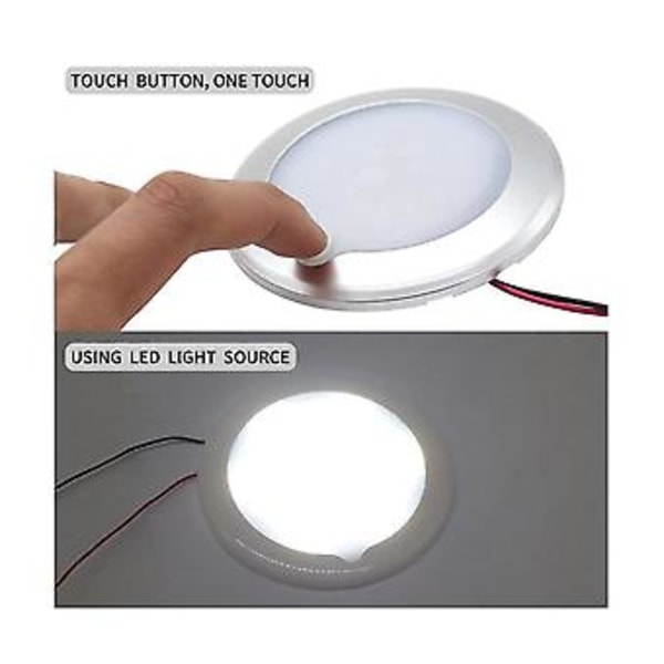 Utendørs RV Tak Taklampe IP67 Vanntett Kontakt Dimming Caravan Marine Interiørlys
