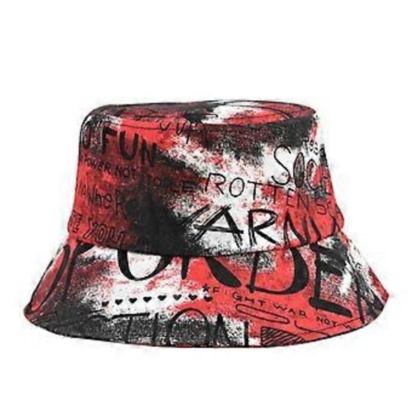 Tie-dye graffiti storbrättad basinhatt mode fiskarhatt enkel tryck basinhatt tie-dye fiskarhatt målad fiskarhatt