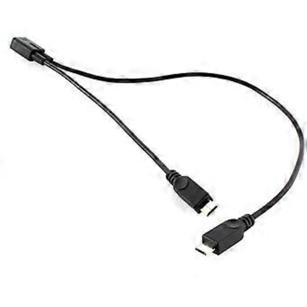 Micro USB Hona 1 till 2 Micro USB Hane Splitter Förlängningsladdningskabel Tråd för Laddning & Dataöverföring USB-Tillbehör