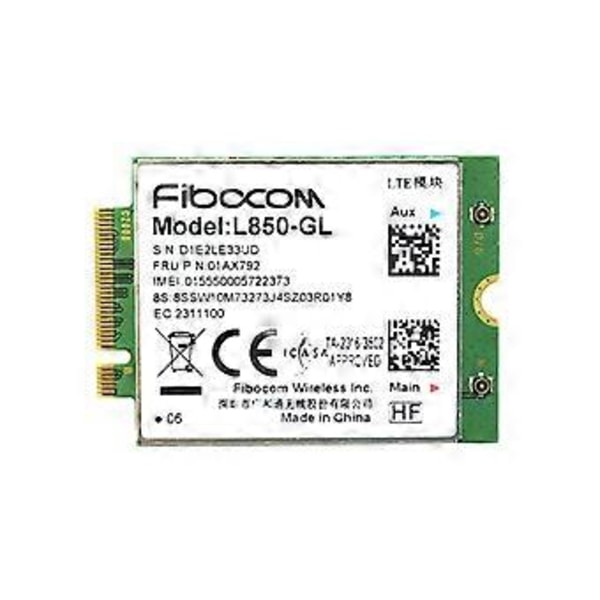 L850-GL M2 - High-end LTE trådløst modul, understøtter LTE-FDD/ LTE-TDD/ WCDMA til ThinkPad X1 Carbon Gen6 X280 T580 T480s L480