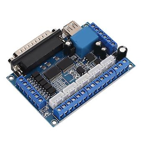 5-axlig Stegmotordrivrutins Interfacekort med Optokopplarisolering USB DB25-kabel Blå