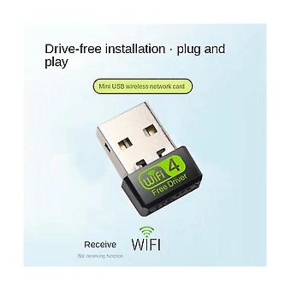 150 Mbps USB 2.4G WiFi-mottaker Plug and Play Driver WiFi-adapter for bærbar PC stasjonær datamaskin