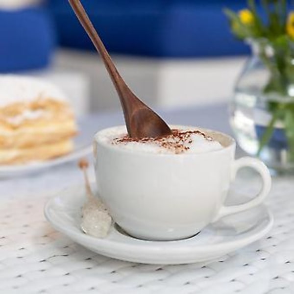 6 stk. træske, langskaftede træskeer til blanding, omrøring af suppe, kaffe, iste, bruges til køkken