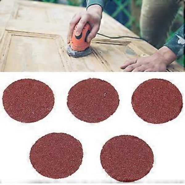 200 st Röda Slippapper Skivor 1 tum 25 mm Baksida Flockning Fukt Värmeskydd Slipverktyg för Bilpolering 400#