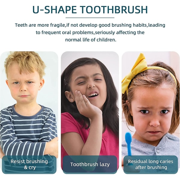 U-formad tandborste för hela mun, barntandborstar, present med silikonborst