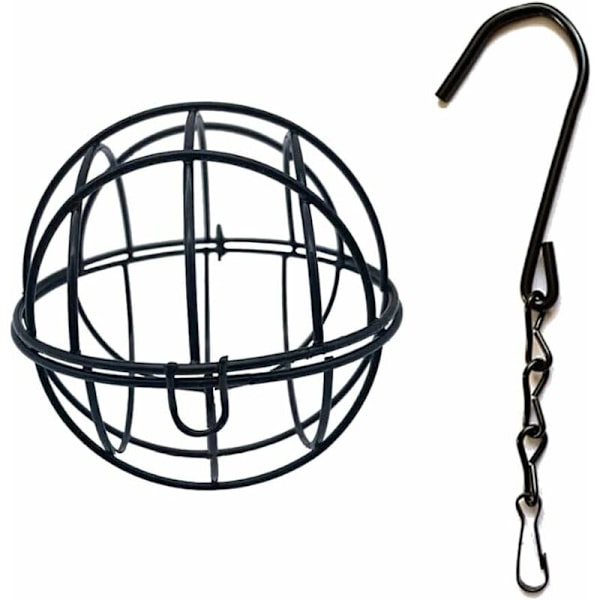 4 Pieces Ball Bird Feeder - Outdoor Bird Feeder, Metal Hanging Bird Feeders, 7cm Diameter Bird Feeder with S-Shaped Hooks