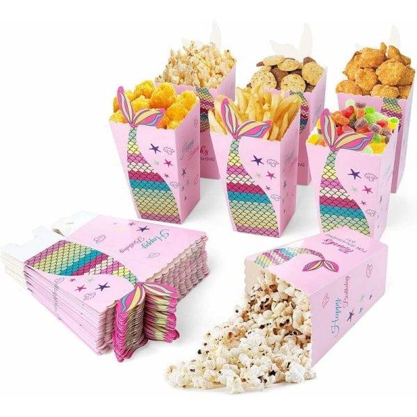 40 stk. Havfrue Popcornposer Popcornæske Papirposer til Fest - Fei Yu