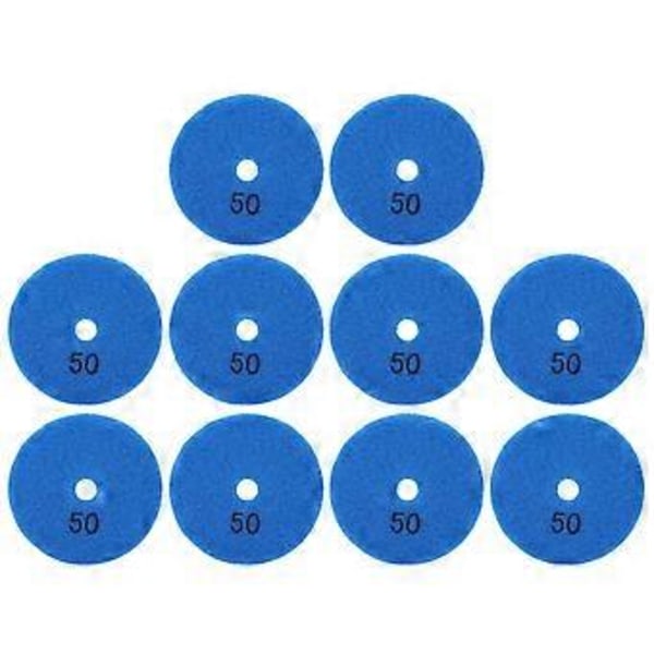 10 stk. 3in Slibeskiver Pads Polering Diamant til Marmor Beton Sten 50 Mesh