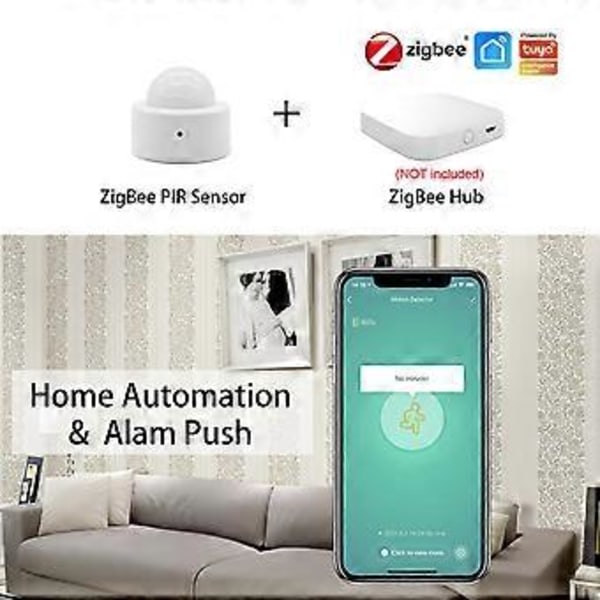 ZigBee Liiketunnistin Hälytys Älykäs Ihmiskehon Induktio PIR-anturi 5m 120 asteen tunnistusalue APP-ohjaus Reaaliaikainen valvonta Älykäs Linkitys