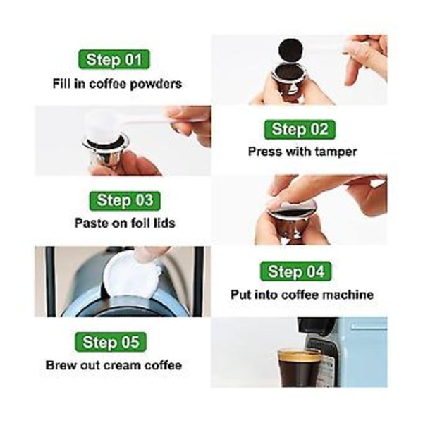 Återanvändbara S För Line 6st Able Espresso Pods Mindre Stål Pods