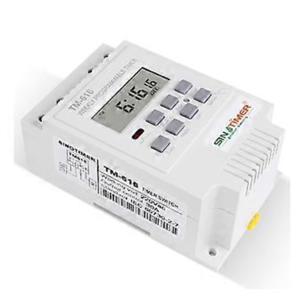 TM616W-2 30A 220V Elektroninen Viikoittainen Ohjelmoitava Digitaalinen Aikakytkin Rele Ajastin Ohjaus Ajastin Din-kiskoon Asennettava